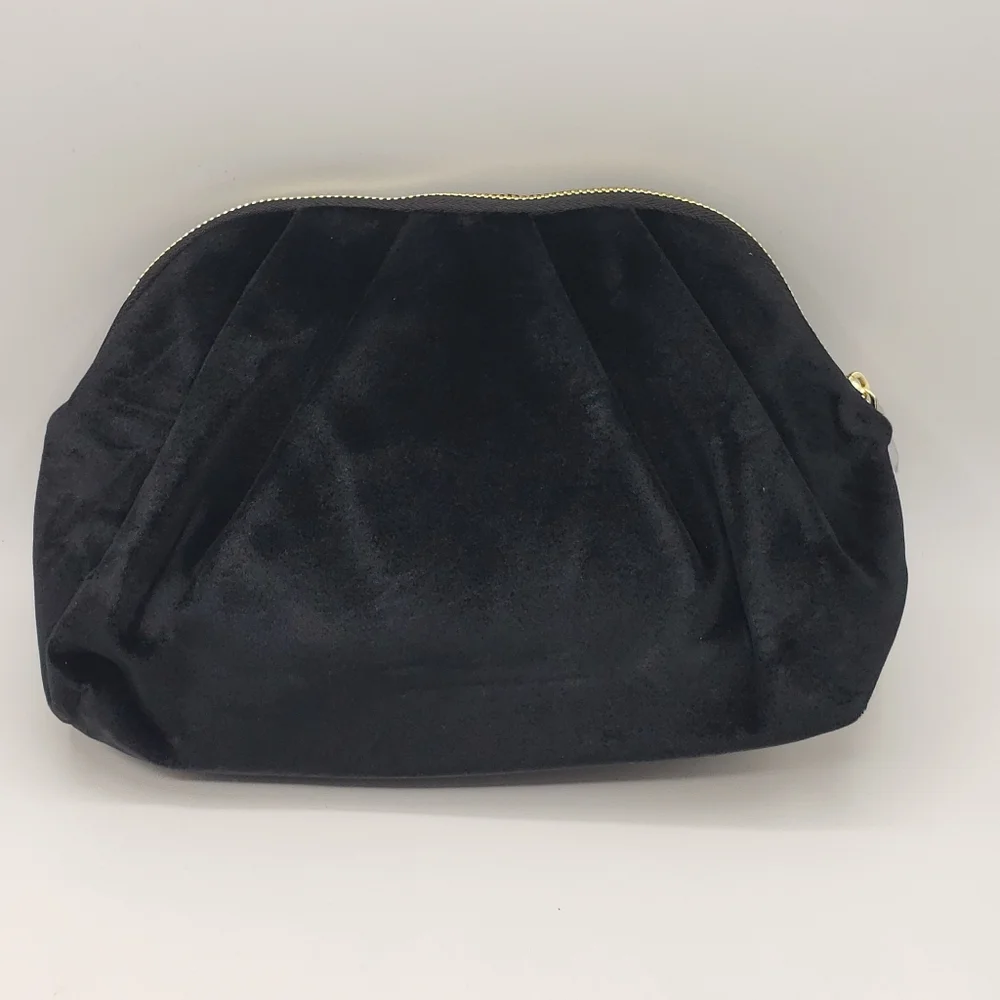 Dolce & Gabbana Black Velvet Pouch Cosmetic Makeup Bag